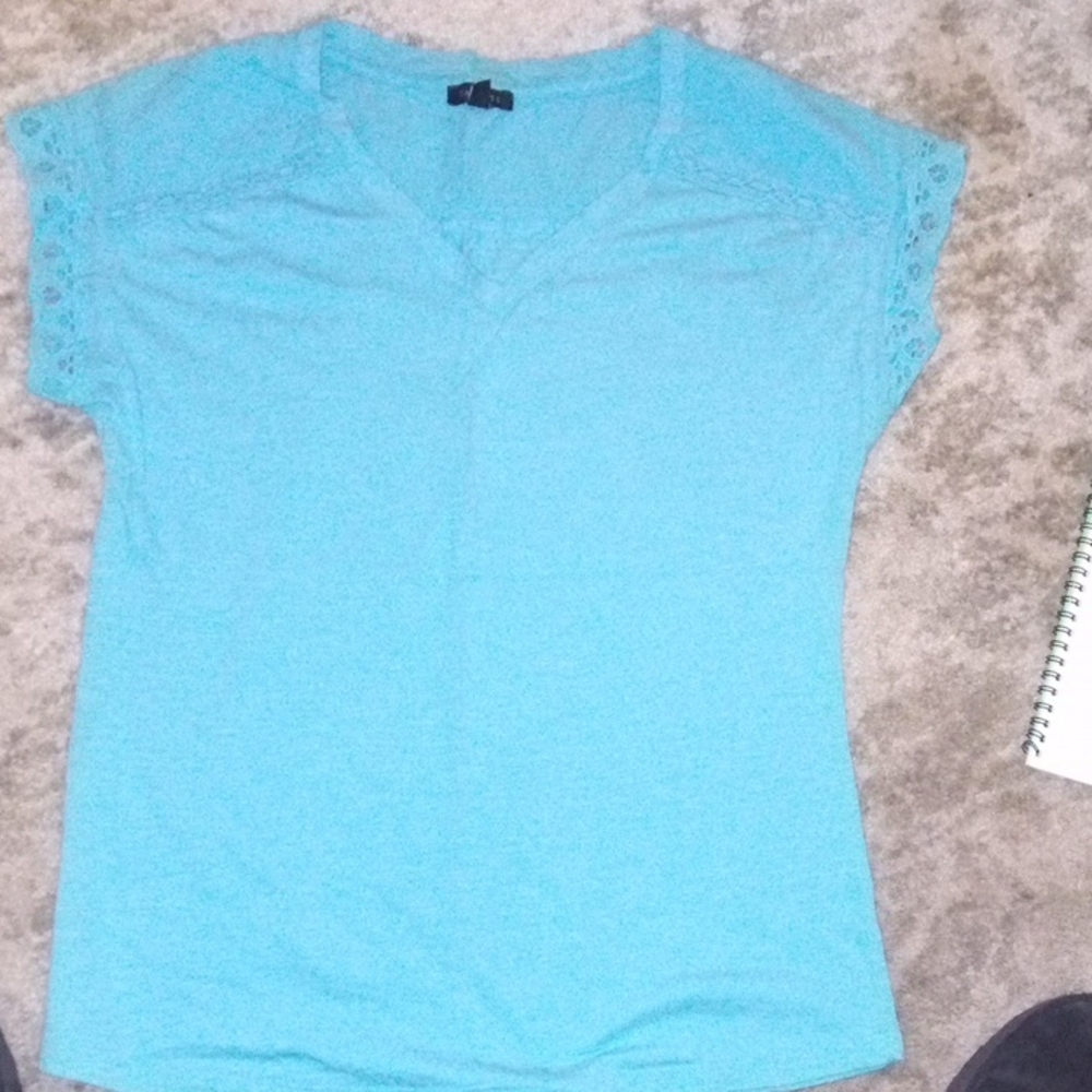 Talbots Blue Cap Sleeve Relaxed Tee